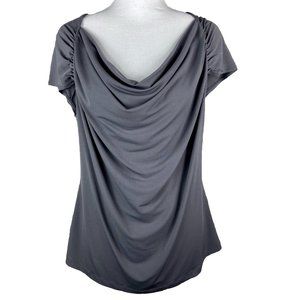 Worthington Stretch Gray Slinky Blouse Sz L